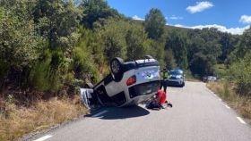Vuelco de un vehículo en la provincia de Zamora