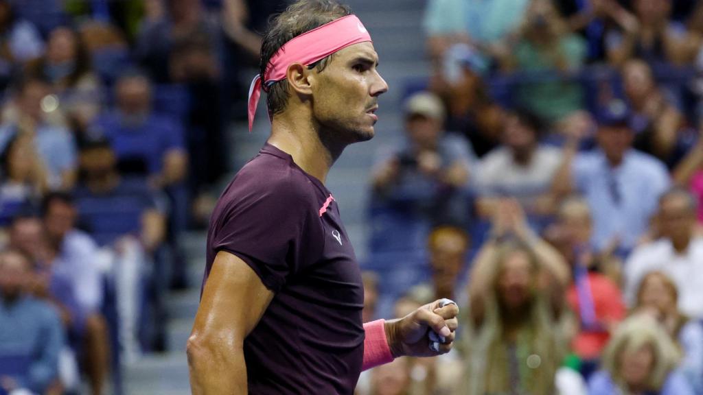 Nadal, durante su partido ante Fognini.