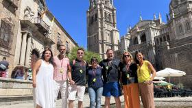 El grupo de periodistas brasileños especializados en viajes durante su visita a Toledo