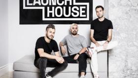 Los fundadores de Launch House: Michael Houck, Brett Goldstein y Jacob Peters.