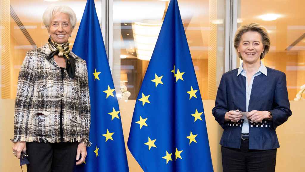 La presidenta del BCE, Christine Lagarde, y la presidenta de la Comisión Europea, Ursula von der Leyen.