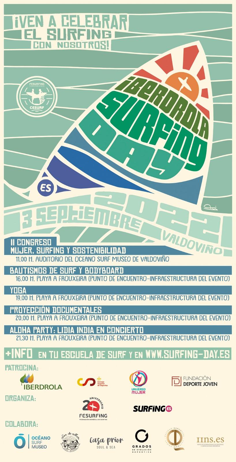 Cartel del programa Iberdrola Surfing Day. Fuente: Concello de Valdoviño