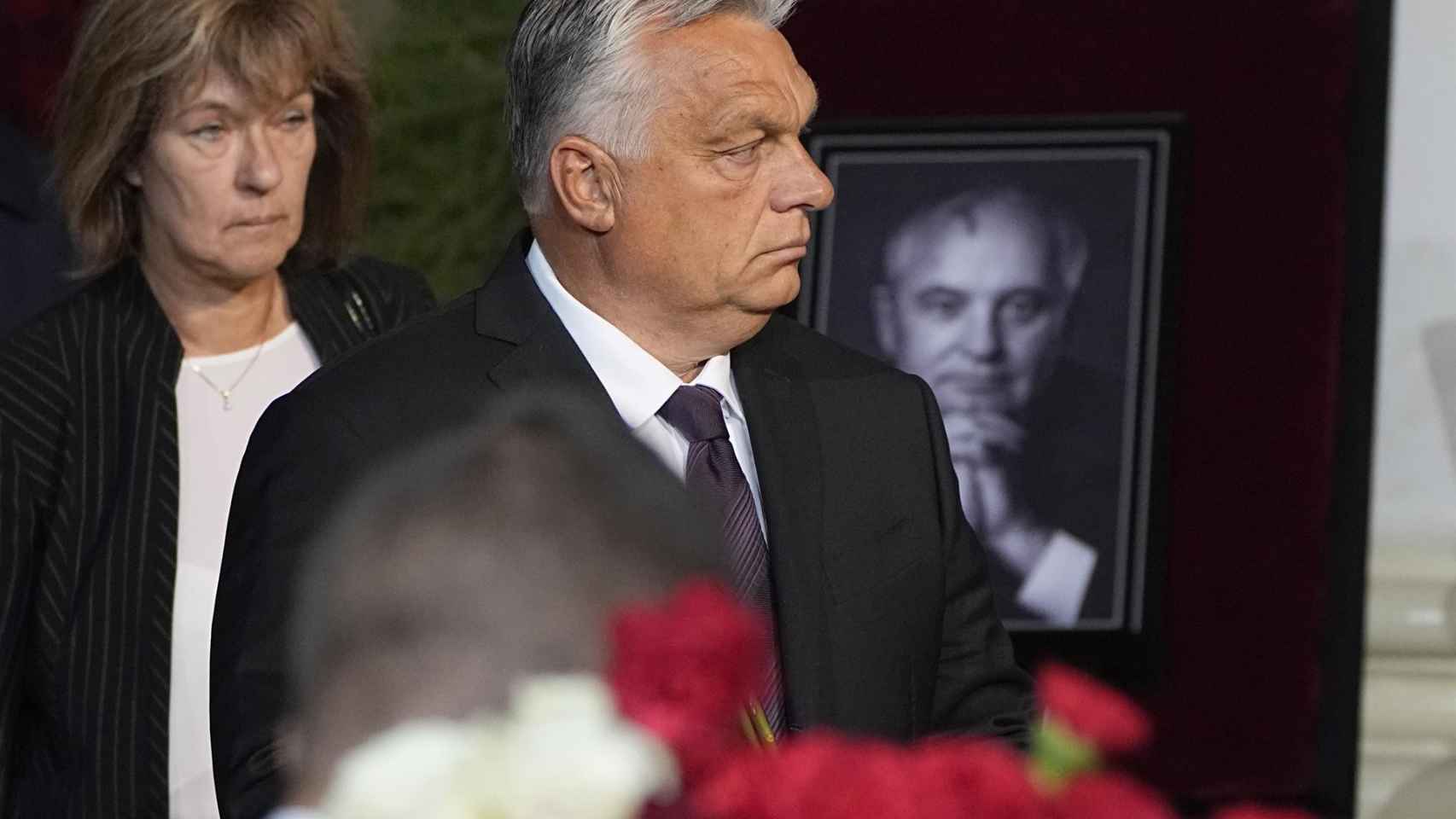 Viktor Orbán en el funeral de Gorbachov.