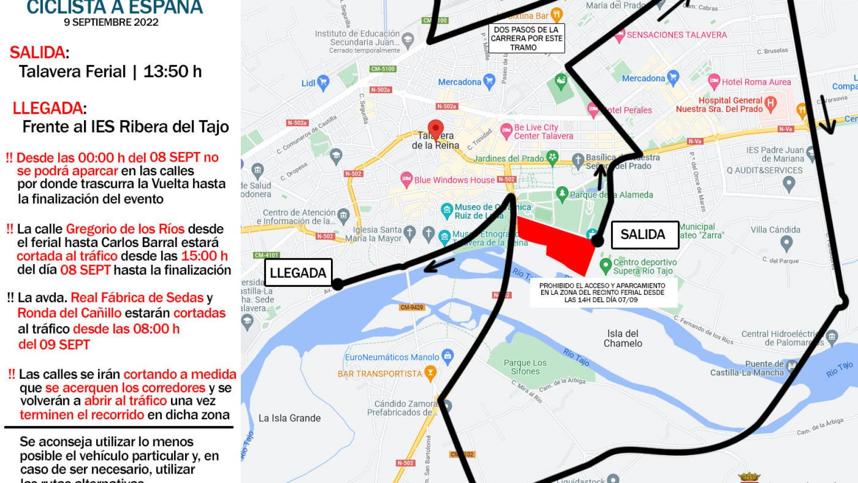 Todos los detalles del dispositivo de tráfico en Talavera por la etapa de la Vuelta a España
