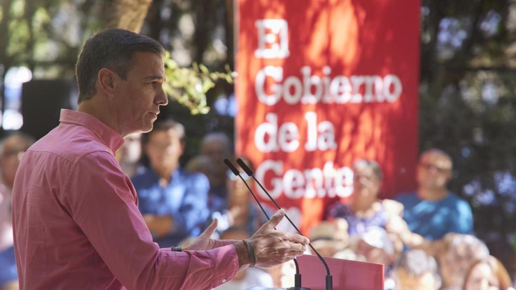 Sánchez en el acto de este sábado en Pino Montano (Sevilla).