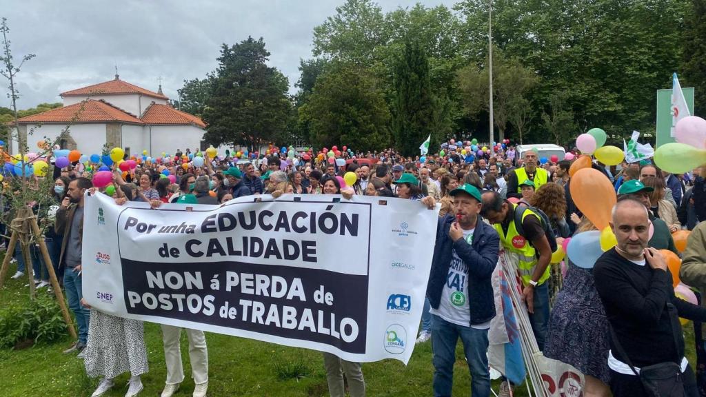 Manifestación delante de la Xunta el pasado mes de julio por una educación de calidade.