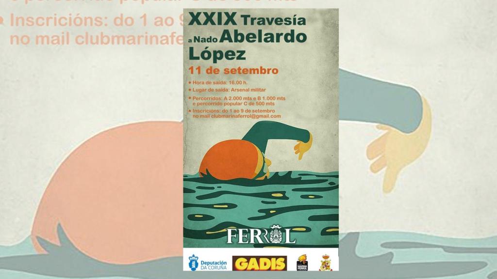 La XXIX edición de la Travesía a nado Abelardo López se celebrará este domingo en Ferrol