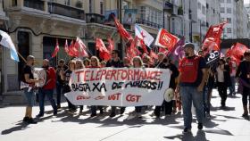 Imagen de archivo de una manifestación de Teleperformance en A Coruña