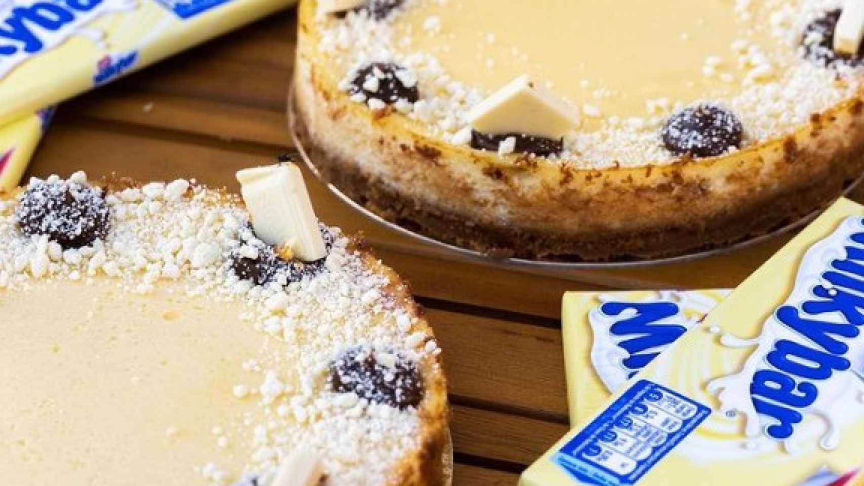 Imagen de una tarta de queso de Milkybar.