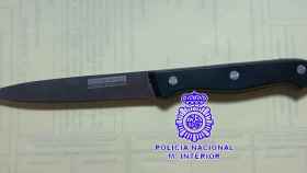 Imagen del cuchillo intervenido por la Policía Nacional de Valladolid.