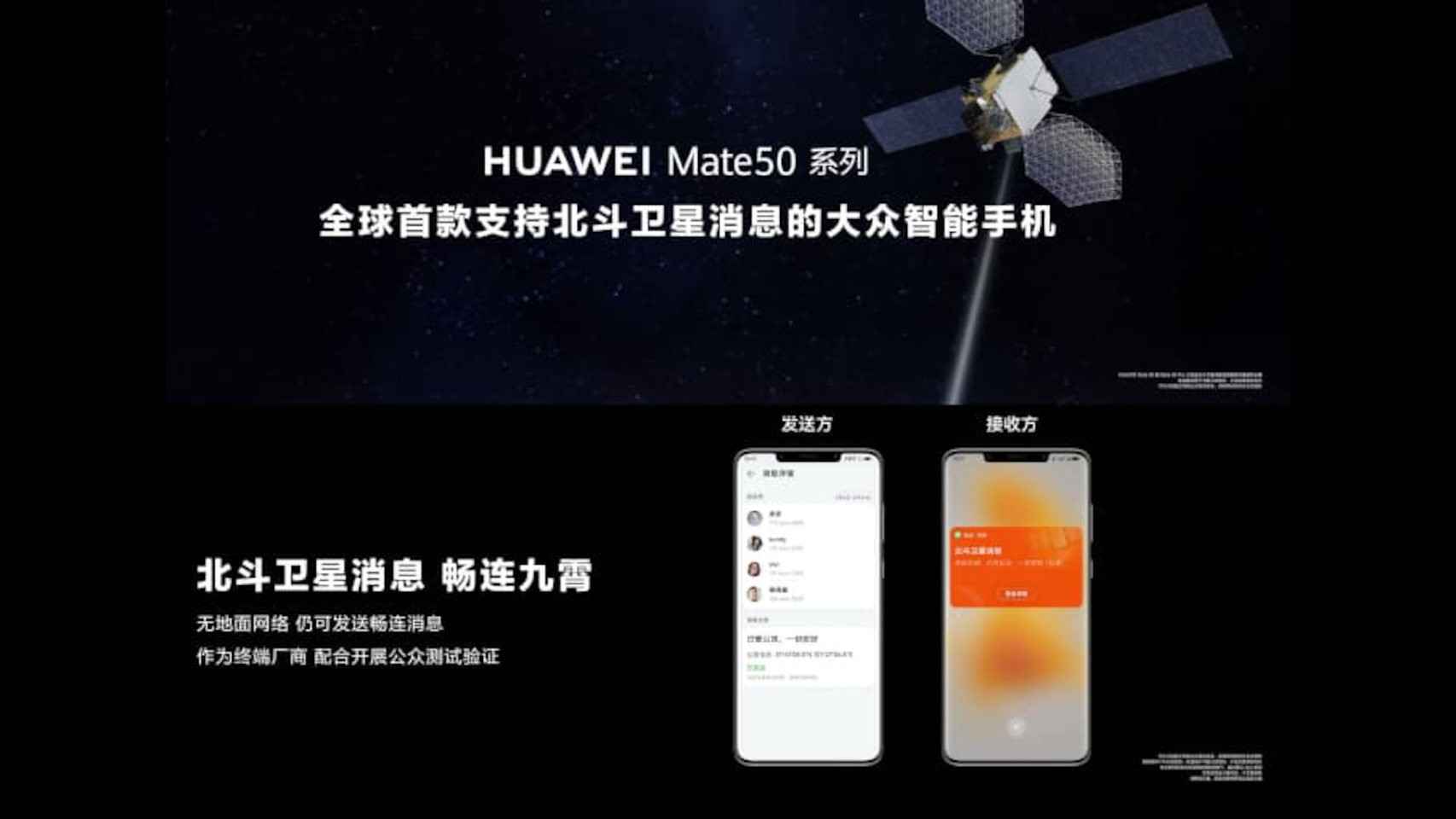 Conexión por satélite en el Huawei Mate 50