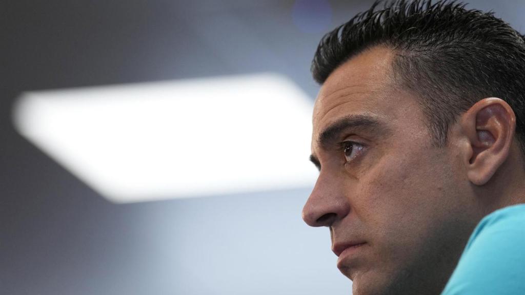 Xavi Hernández, en rueda de prensa de la Champions League