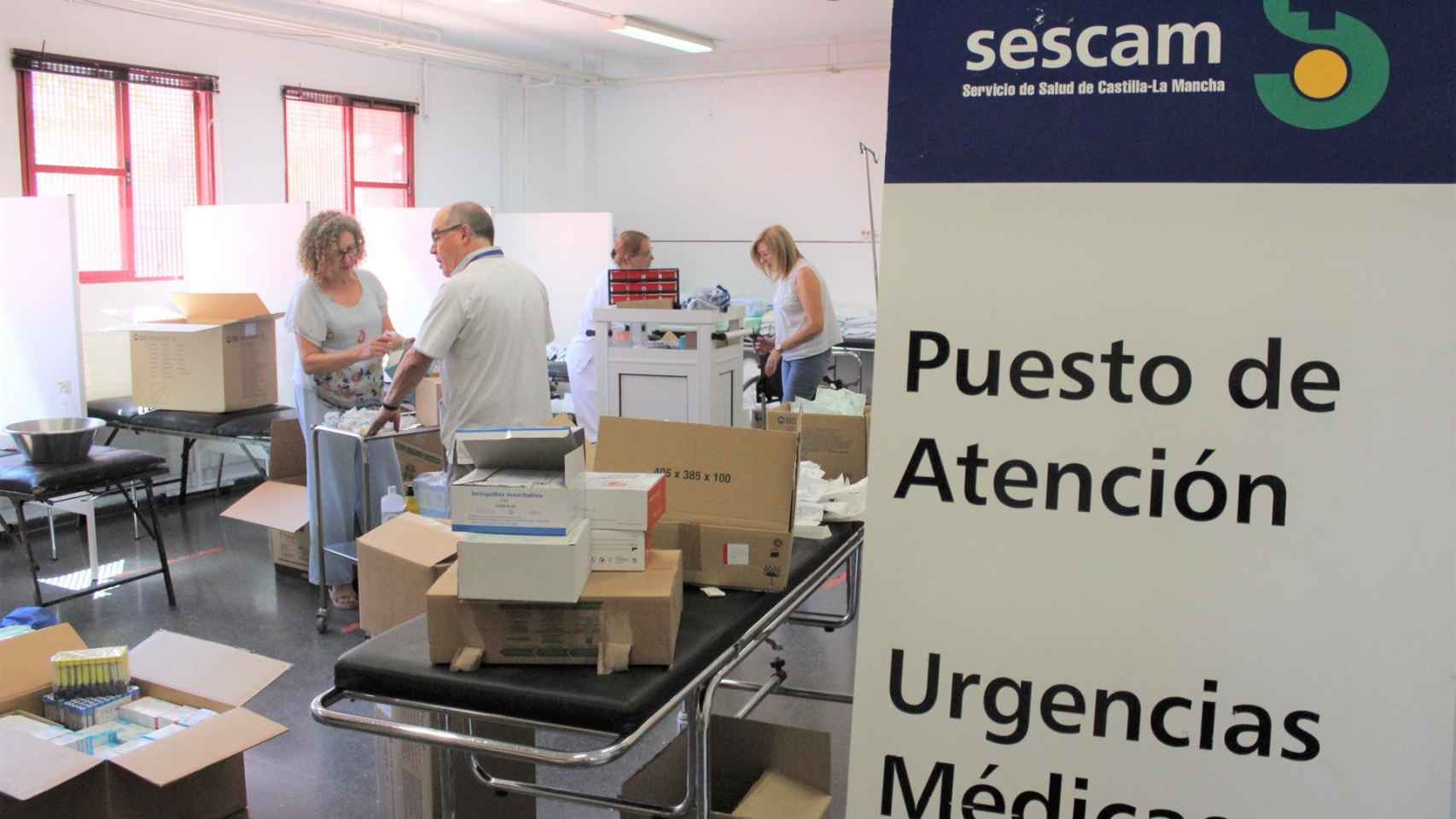 Puesto de Atención a Urgencias Médicas en la Feria de Albacete. Foto: Sescam.