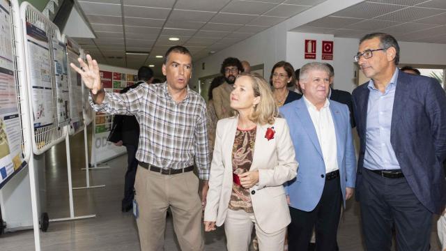 La vicepresidenta Nadia Calviño, durante su visita a la Universidad de Murcia.