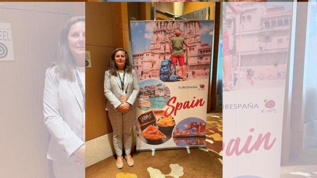 Flavia Ramil, xerente de Turismo de Santiago, na ILTM Asia Pacific en Singapur