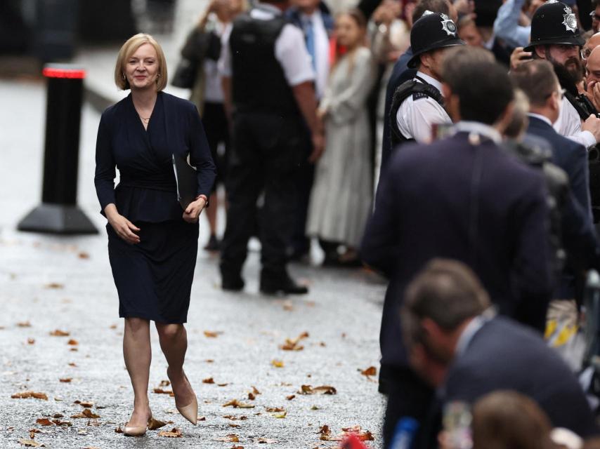 Liz Truss, a su llegada al número 10 de Downing Street.