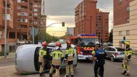 Imagen del accidente en la calle Morena de Valladolid