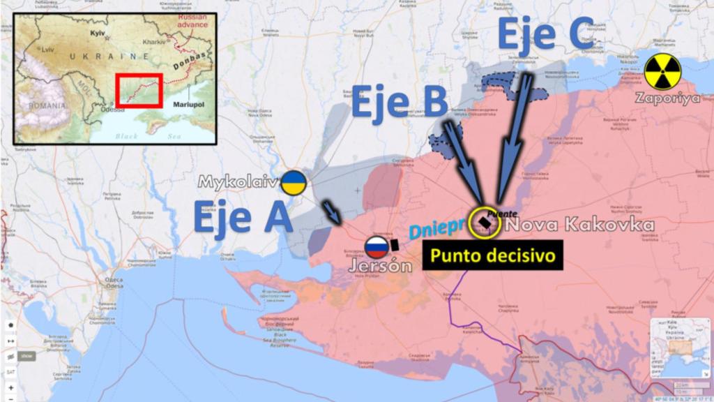 El río Dnieper es clave para la contraofensiva ucraniana.