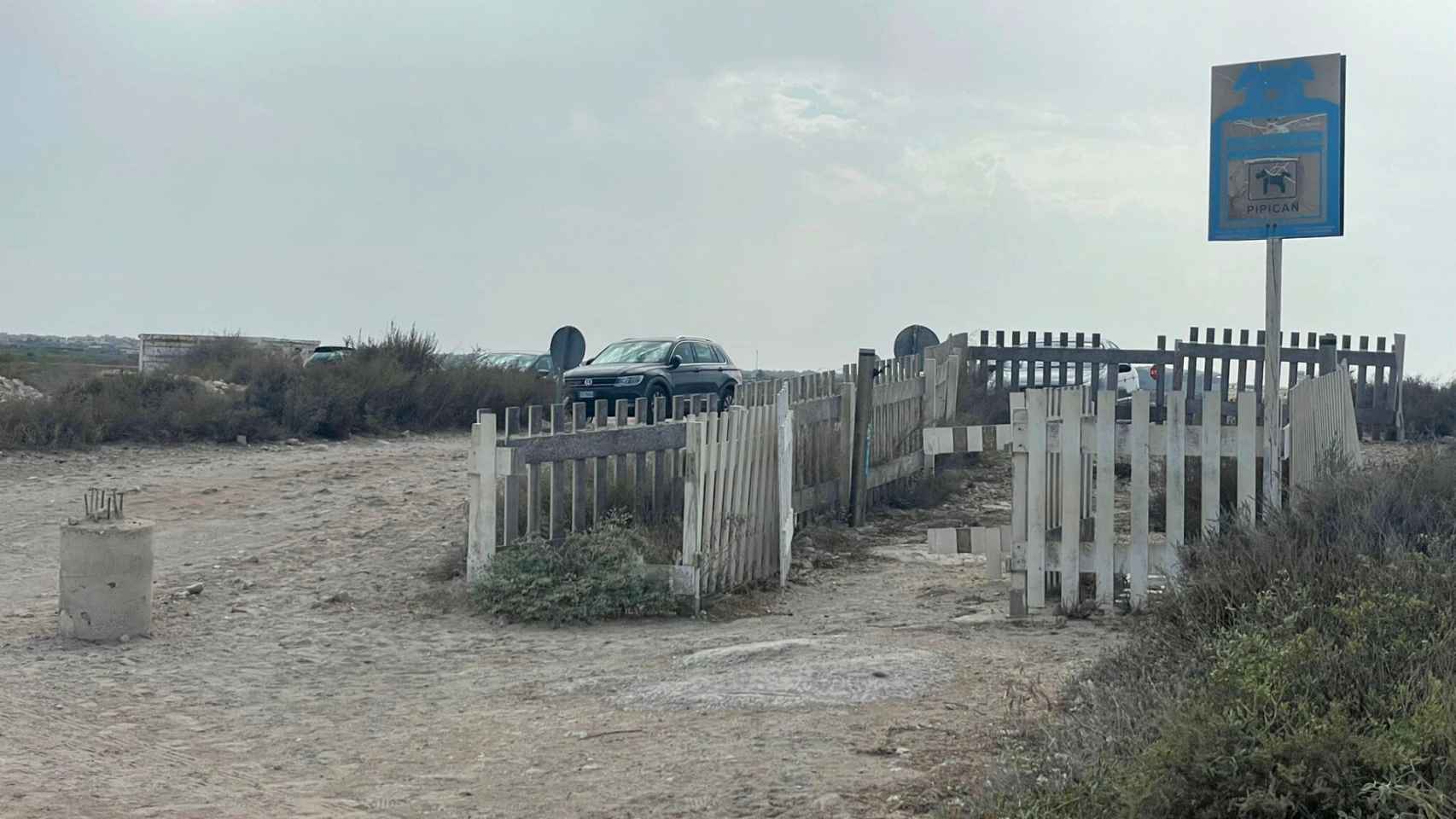 Estado del pipican  de la Doggy Beach en Alicante.