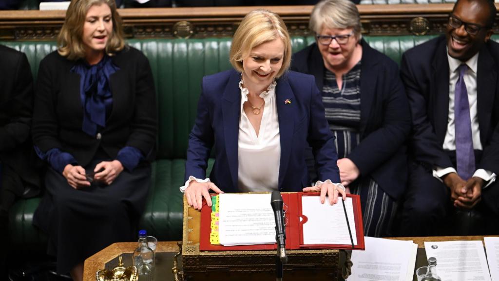 La primera ministra de Reino Unido, Liz Truss, en el Parlamento británico.