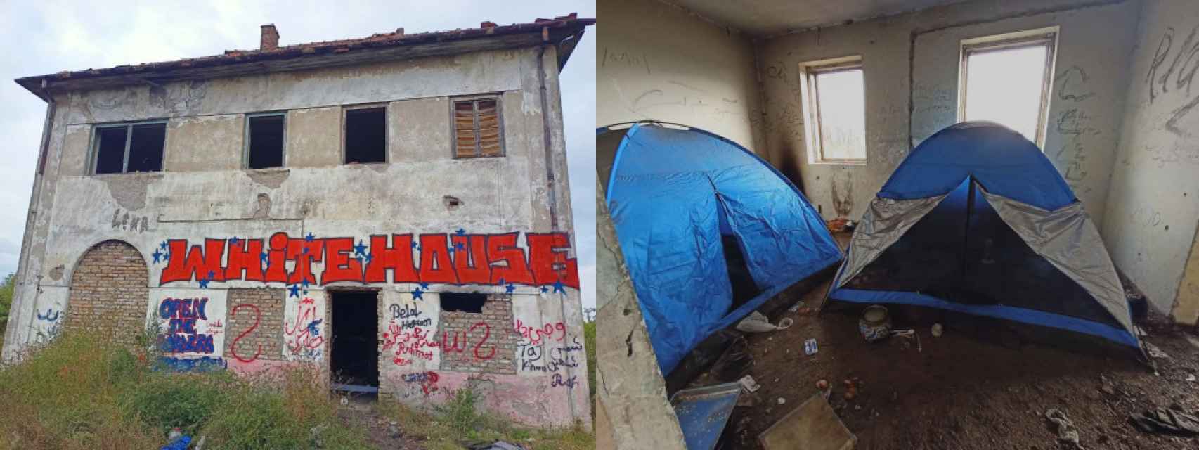 Uno de los 'squats' donde se alojan los refugiados en Serbia.