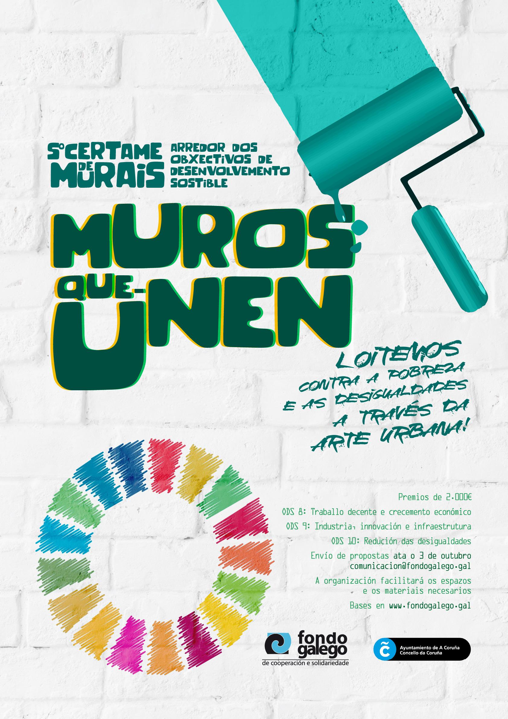 Cartel de la V edición Muros que unen (Fondo Galego de Cooperación e Solidariedade).