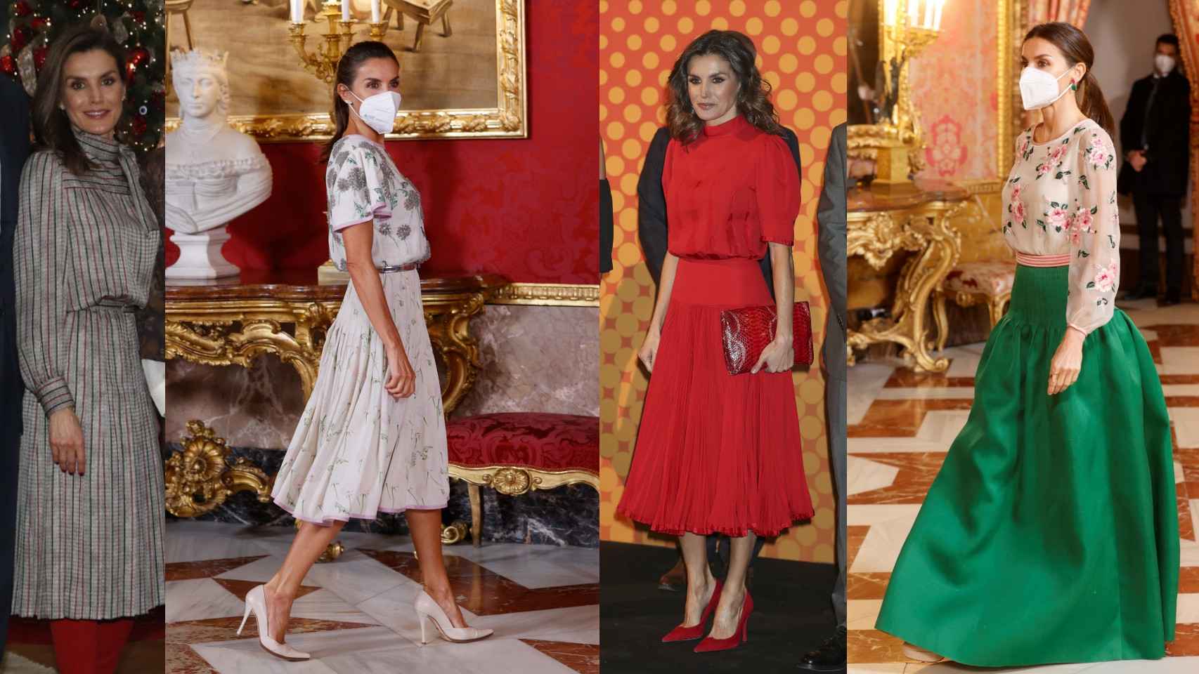 Modelos 'vintage' que la reina Letizia ha reutilizado del armario de la reina Sofía.
