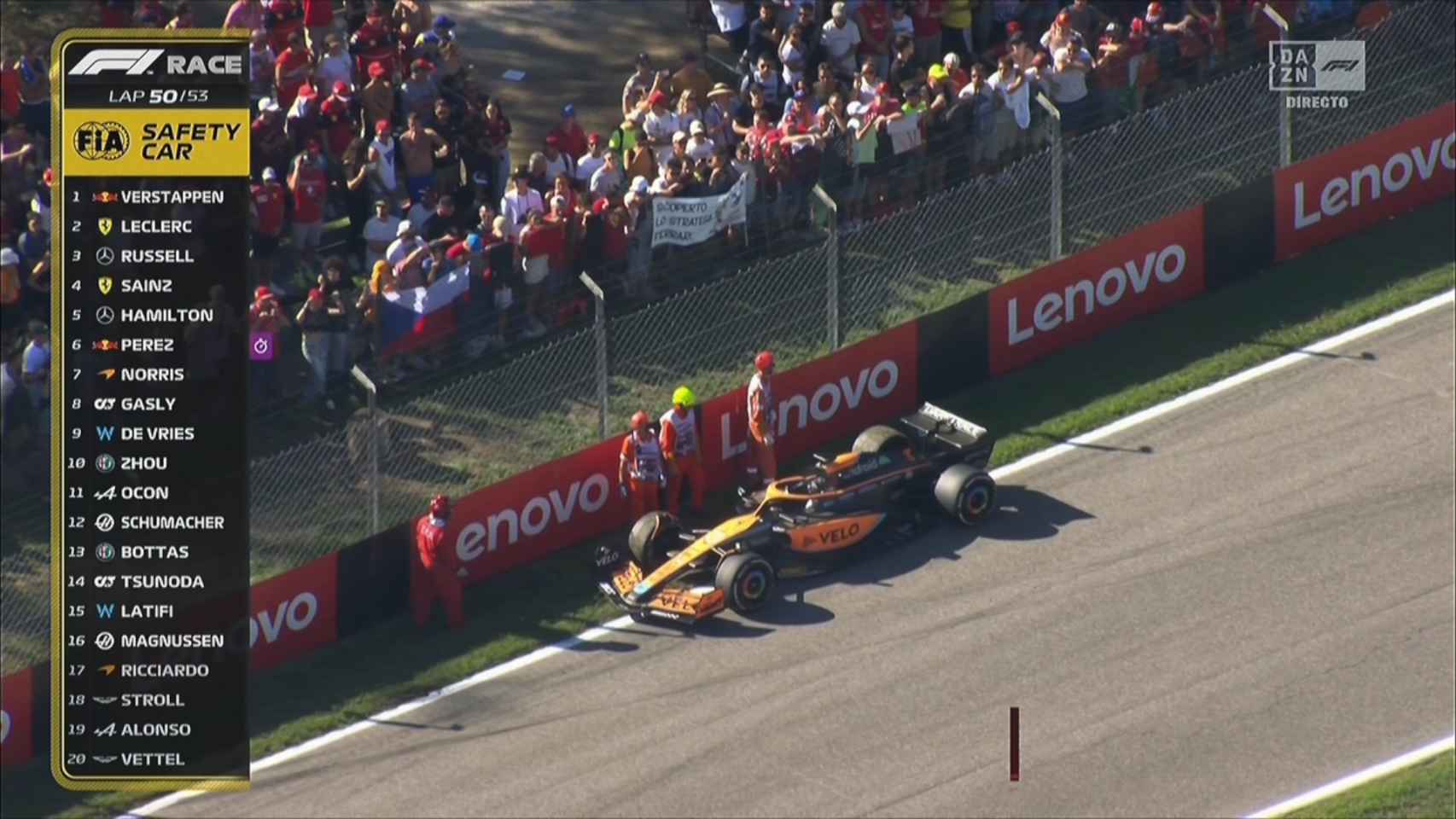 El coche de Ricciardo en Monza