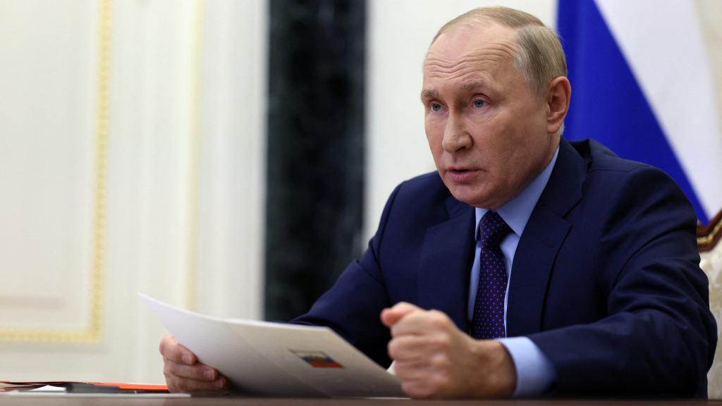 El presidente de Rusia, Vladímir Putin, en una conferencia de esta semana en Moscú.