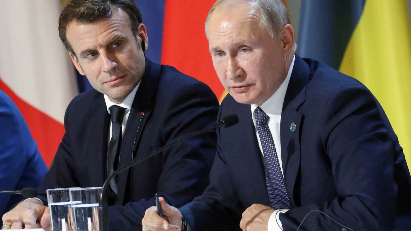 Macron y Putin en una rueda de prensa conjunta en el Elíseo en 2019.