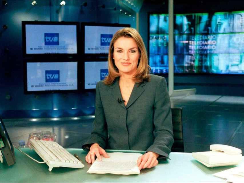 Imagen de la actual reina cuando presentaba los informativos de TVE.