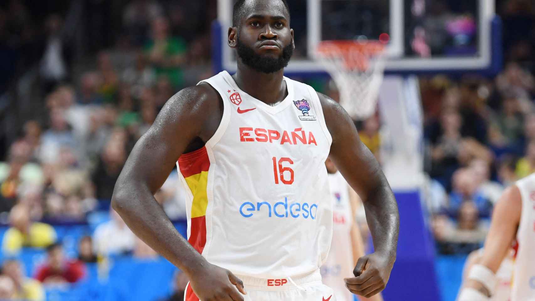 Usman Garuba, durante el España - Lituania del EuroBasket