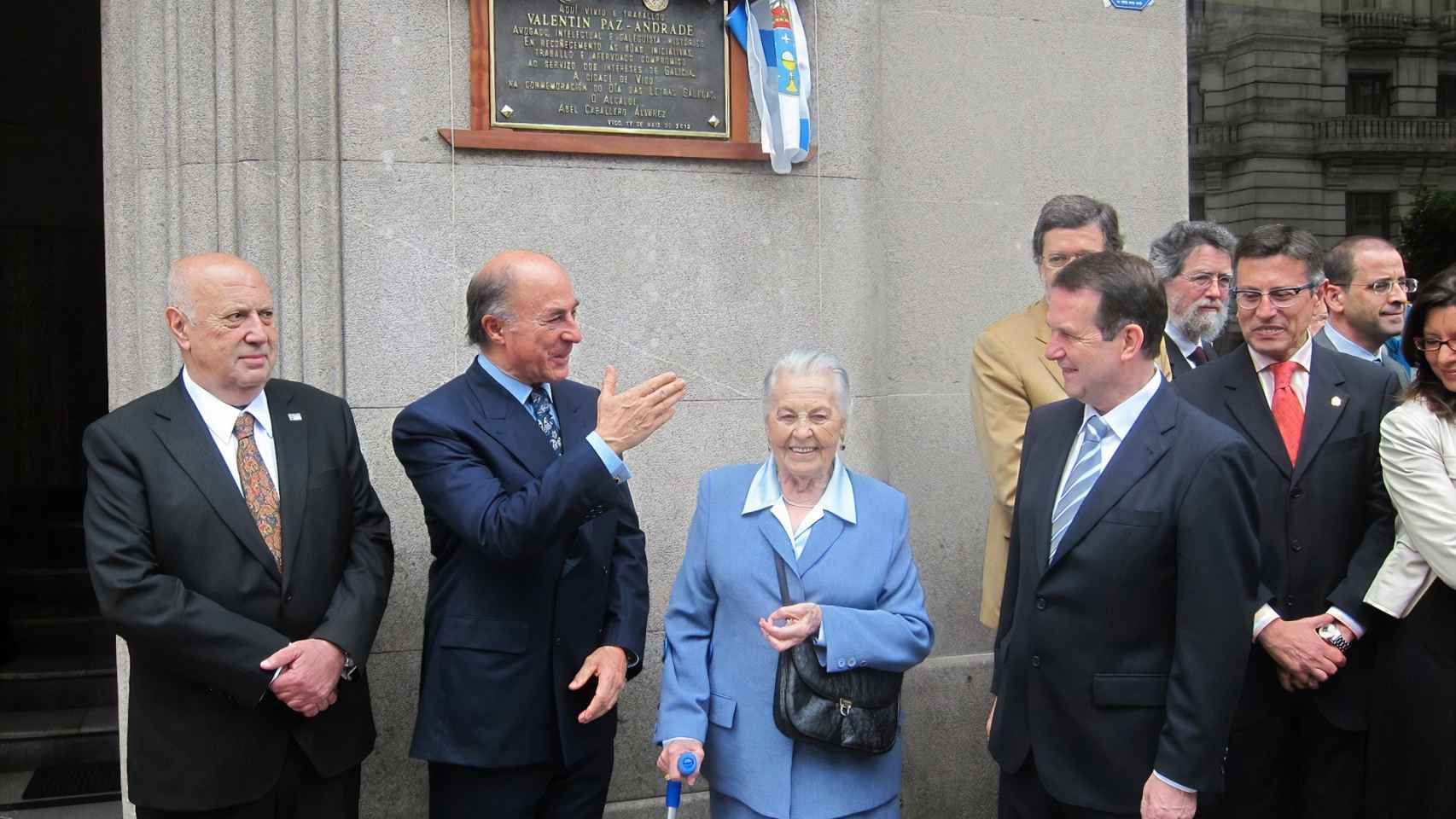 Pilar Ridríguez durante un homenaje a Paz Andrade en Vigo en 2012.