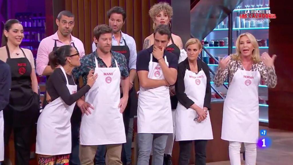 El momento en que Norma Duval y Lorena Castell discuten en 'MasterChef Celebrity'.