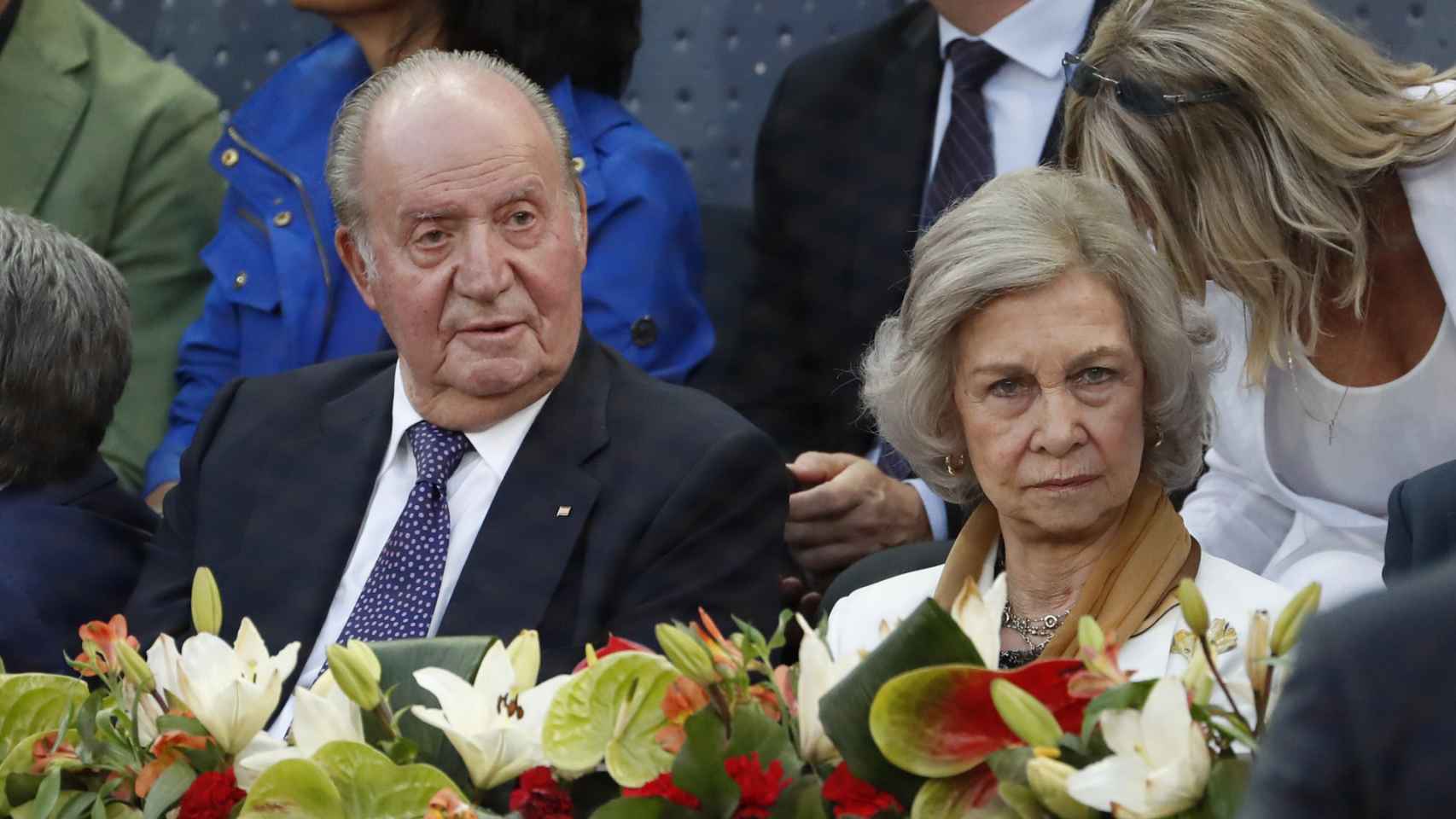 Los reyes Juan Carlos y Sofía en una imagen tomada en mayo de 2019 durante el Masters Series de Madrid.