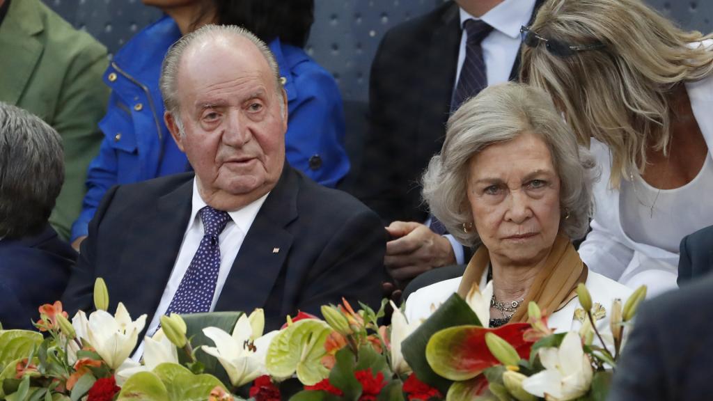 Los reyes Juan Carlos y Sofía en una imagen tomada en mayo de 2019 durante el Masters Series de Madrid.