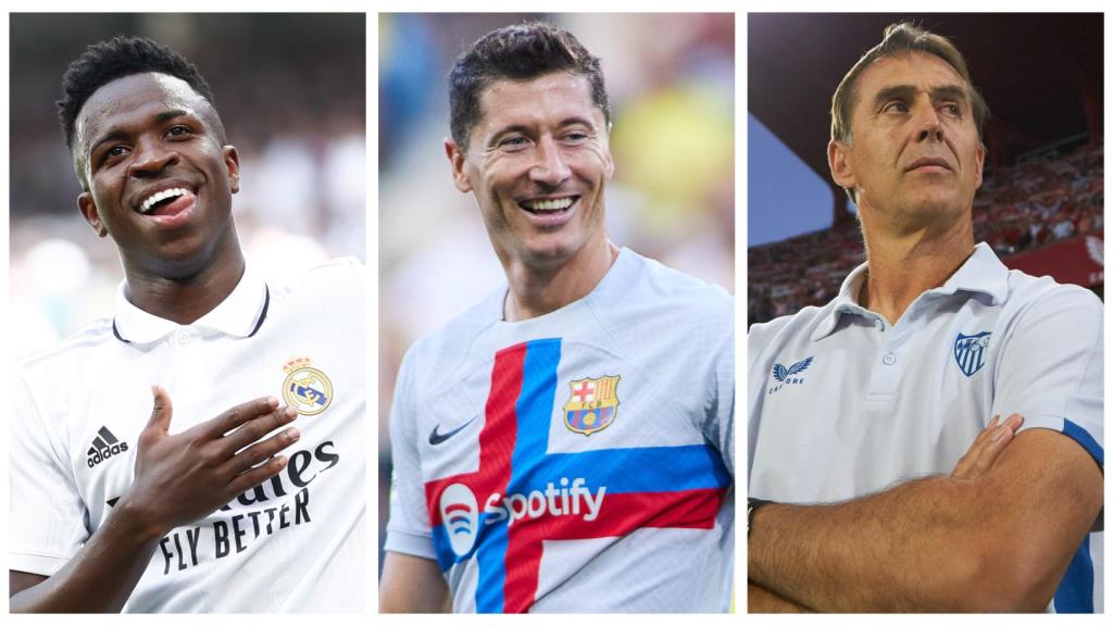 Vinicius Júnior, Robert Lewandowski y Julen Lopetegui