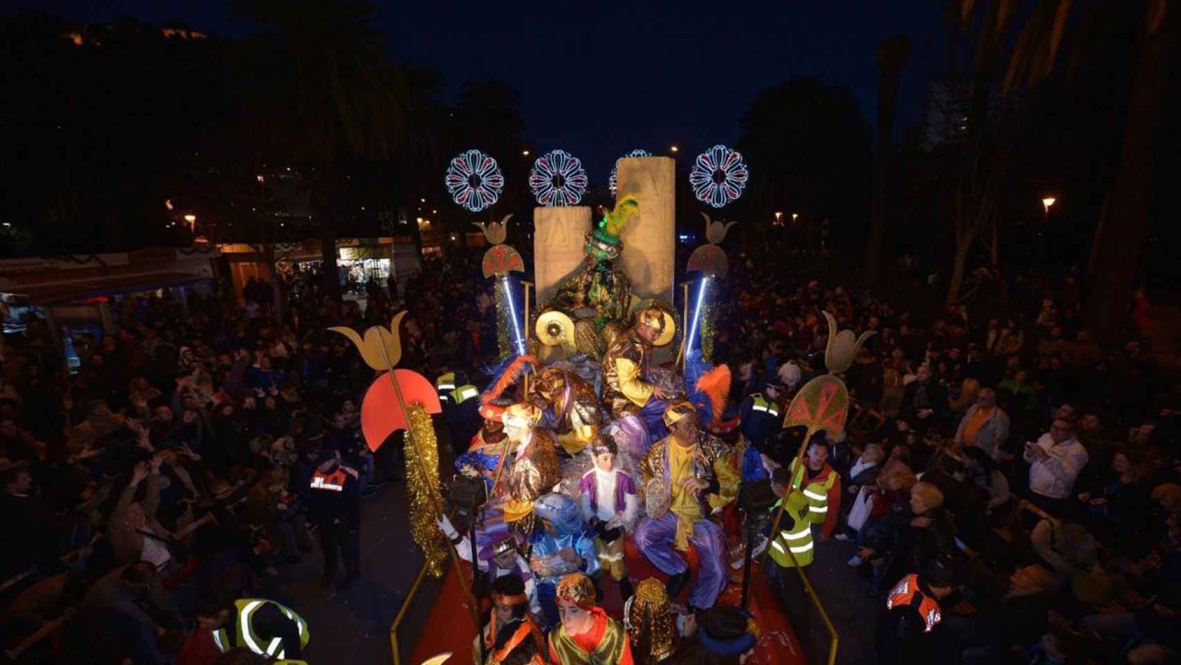 Imagen de archivo de una de las carrozas de la Cabalgata de Reyes de Málaga.