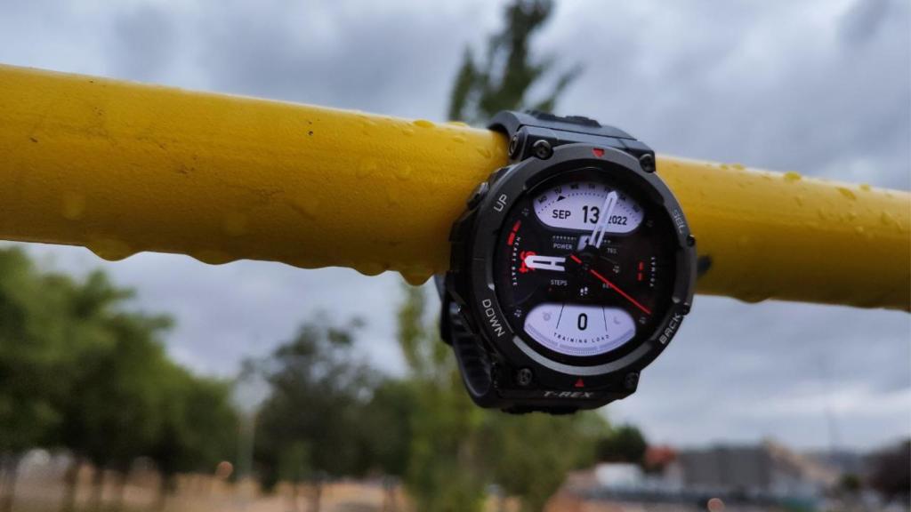 El Amazfit T-Rex 2 con su esfera por defecto