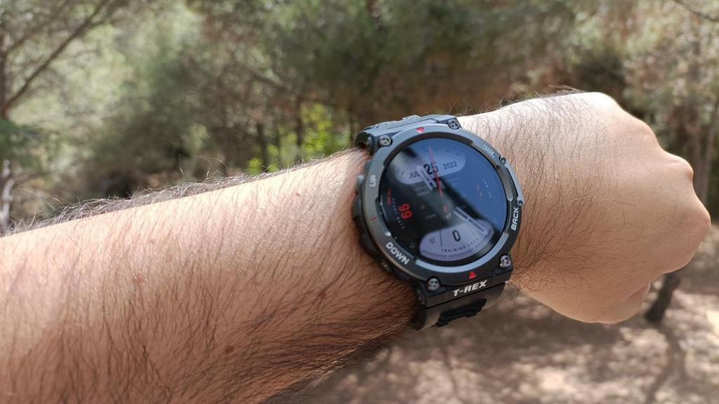 La pantalla AMOLED de 1,39 pulgadas del Amazfit T-Rex 2