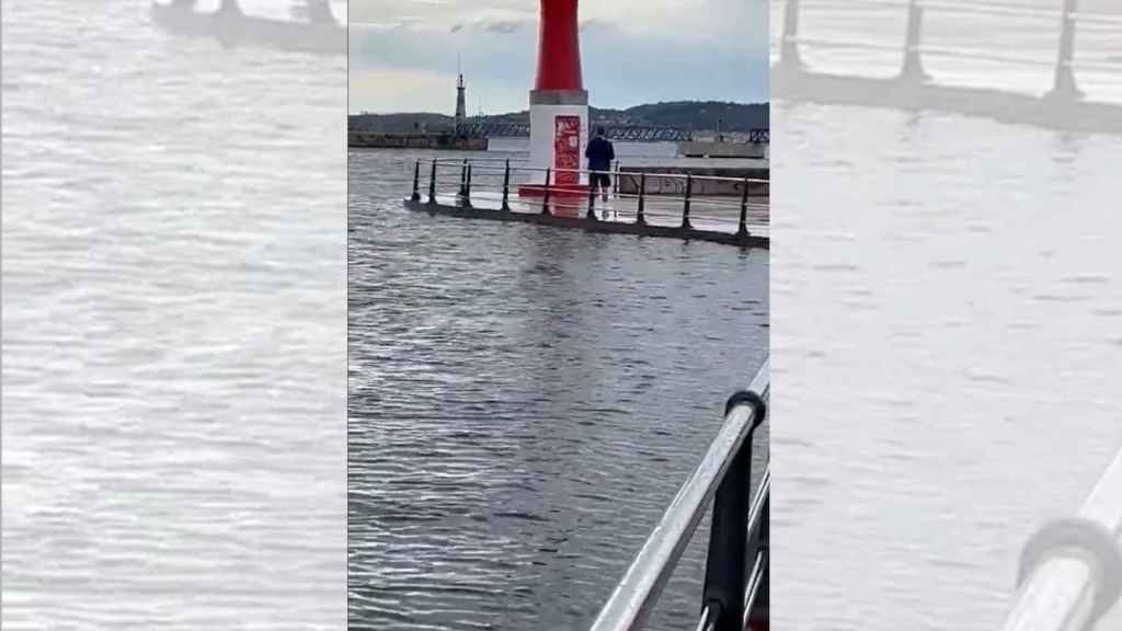 Puerto de Vigo durante las mareas vivas.