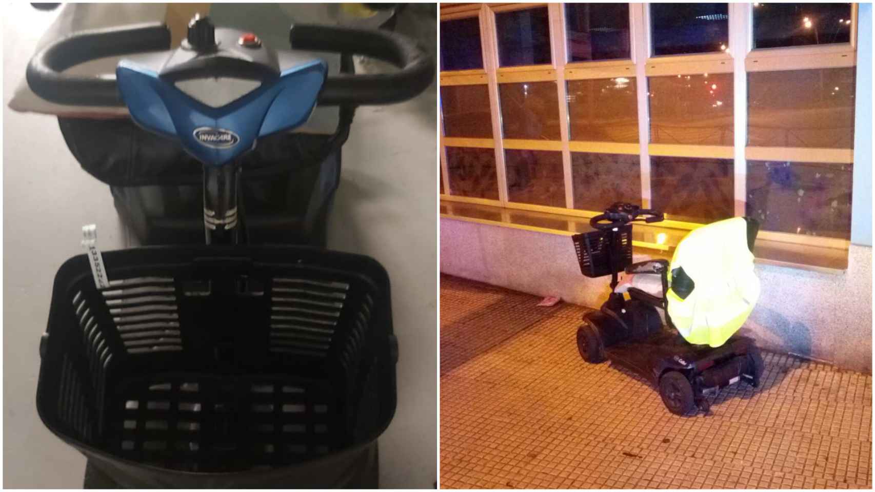 La silla de ruedas eléctrica encontrada en las inmediaciones de la Avenida de Castelao.