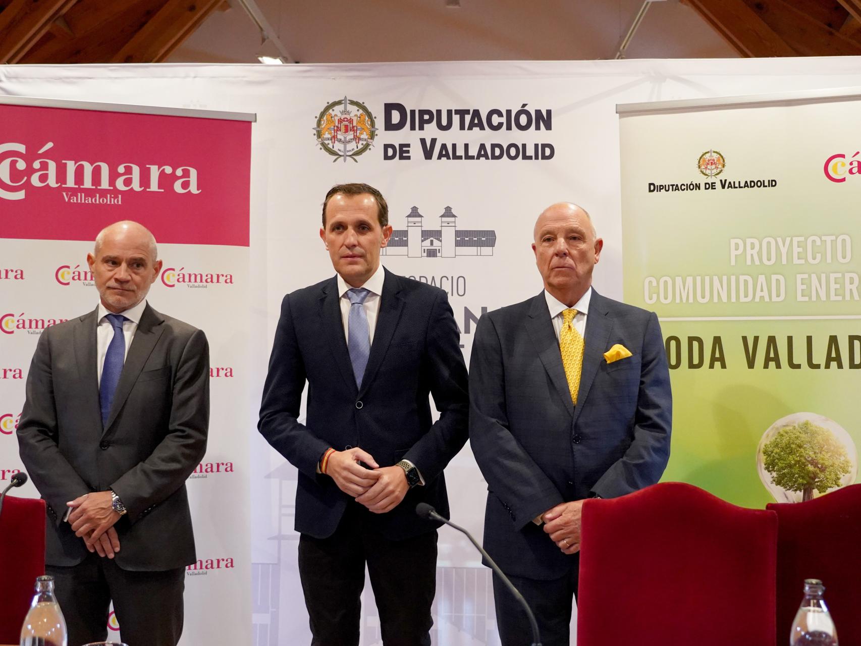 El presidente de la Diputación de Valladolid, Conrado Íscar, durante la presentación del proyecto Comunidad Energética Toda Valladolid, este miércoles.