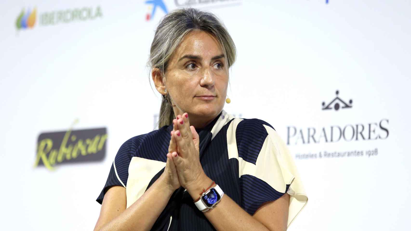 La alcaldesa de Toledo, Milagros Tolón, en una imagen de este lunes en el Foro de Turismo de El Español El Digital CLM