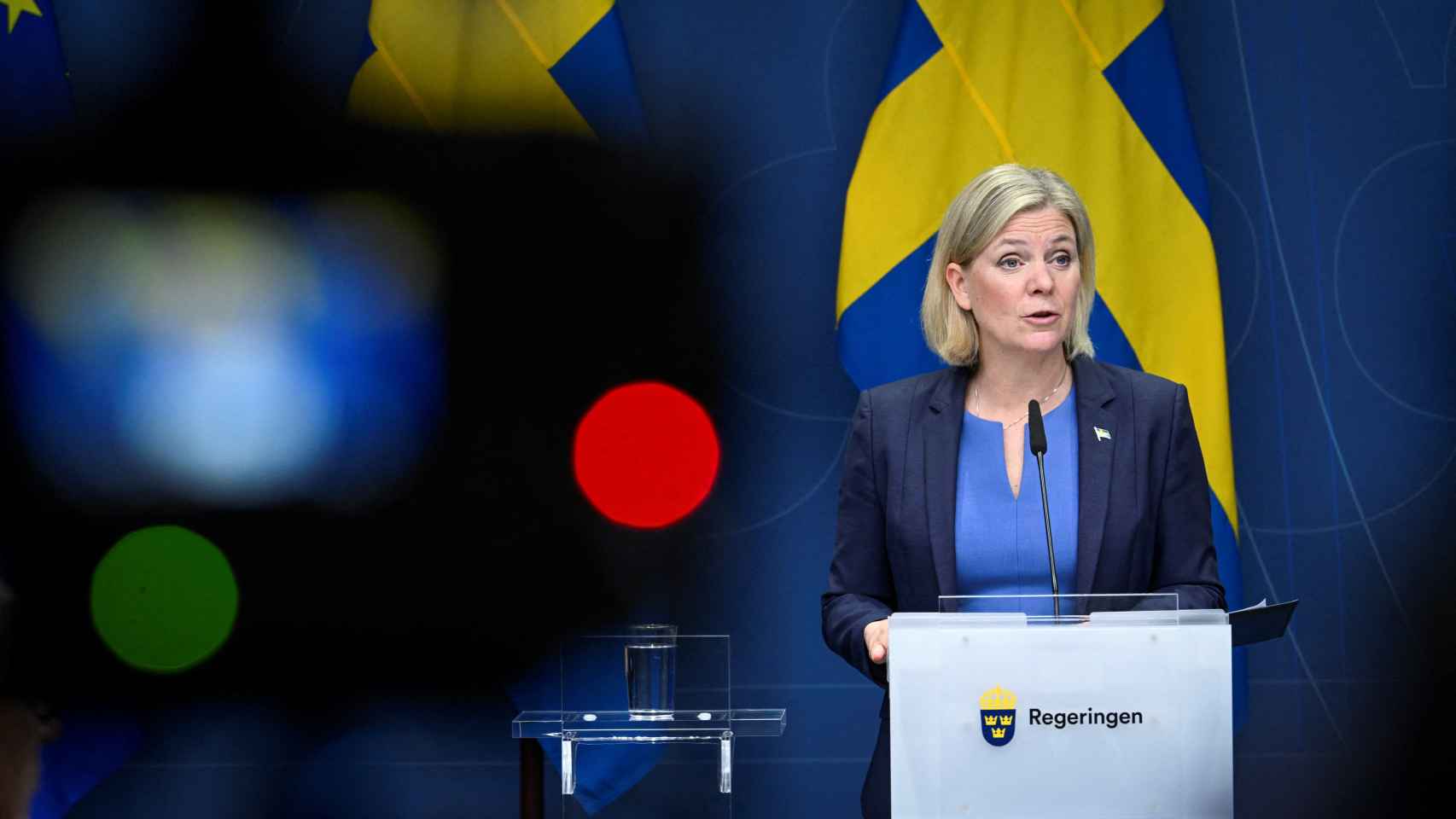 La primera ministra sueca, Magdalena Andersson, anuncia su dimisión.