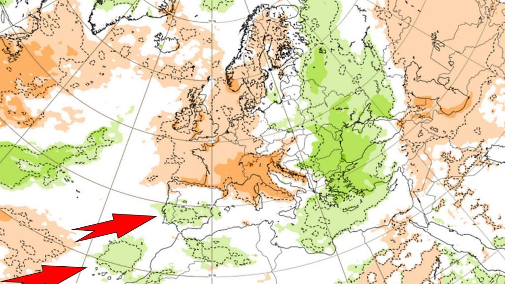 Anomalías positivas de lluvias previstas para la segunda mitad de septiembre. ECMWF.