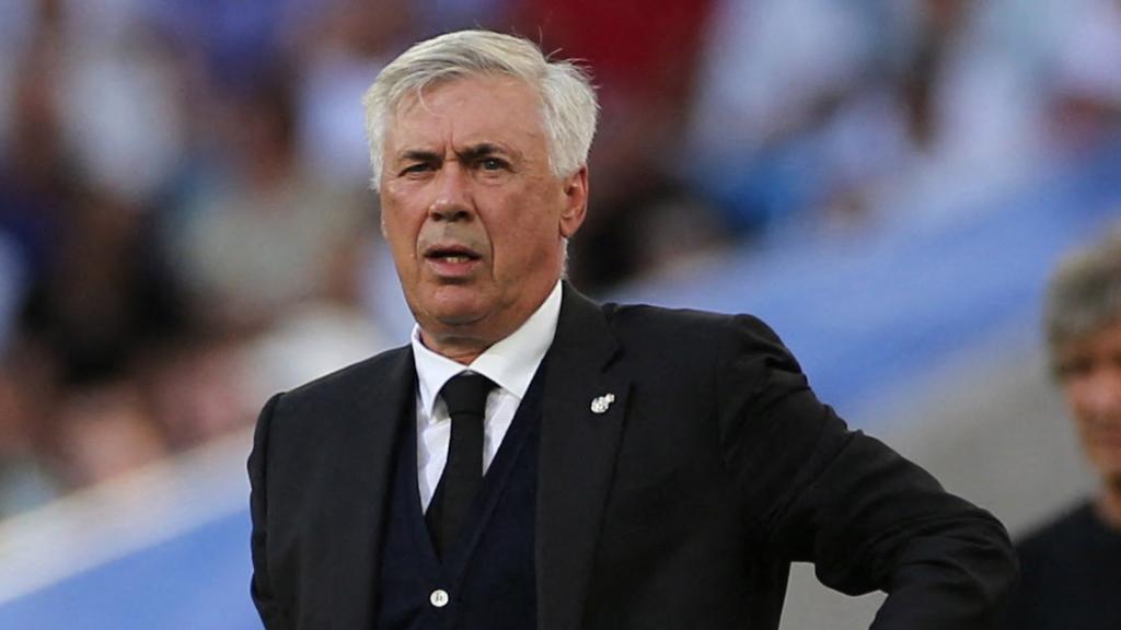 Carlo Ancelotti, en un partido del Real Madrid