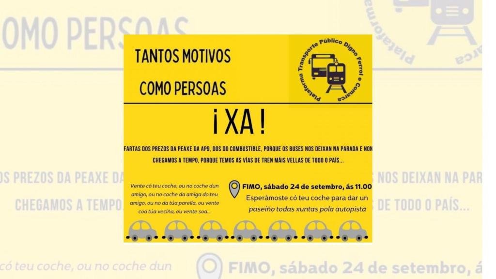 Los usuarios de la línea de bus Ferrol-A Coruña marcharán en caravana por la AP-9 el sábado 24