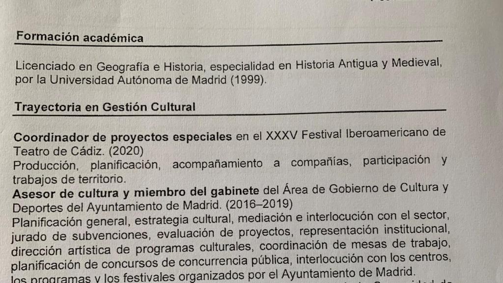 Detalle del CV de quien resultó elegido como director del FIT en el proceso de selección.