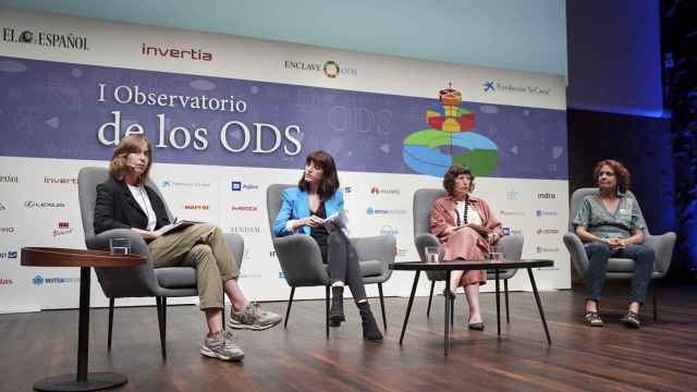 Las intervinientes en la mesa redonda de Acción por el Clima, este viernes en Madrid
